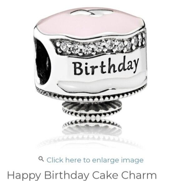 Pandora Jewelry - Retired Sterling Silver Happy Birthday Cake with Mixed Enamel and Clear Zirconia
